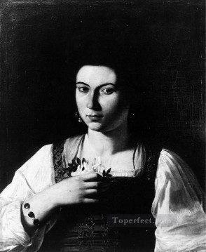 Caravaggio Painting - Retrato de una cortesana Caravaggio